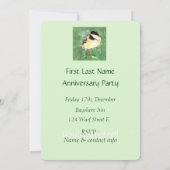 Invitation Watercolor Custom Chickadee Bird Art de la faune (Dos)