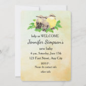 Invitation Watercolor Cute Birds Baby Shower (Dos)