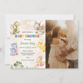 Invitation Watercolor Cute Dragon Baby shower Party (Devant)