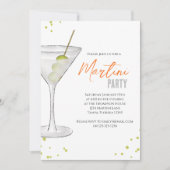 Invitation Watercolor Cute Martini Party Whimsical Fun Boisso (Devant)