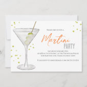 Invitation Watercolor Cute Martini Party Whimsical QR Code (Devant)