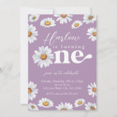 Invitation Watercolor Daisy Invitat d'anniversaire d'une fill (Devant)