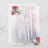Invitation Watercolor Deer Floral Antler Pine Mariage d'hiver (Dos)