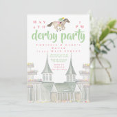 Invitation Watercolor Derby Party Jockey Iconic Building (Debout devant)