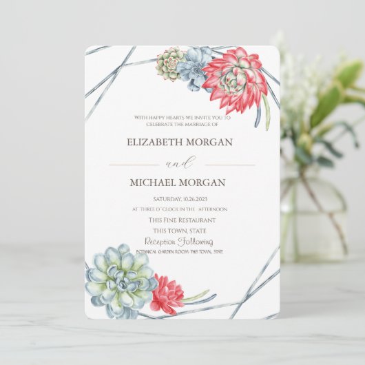 Invitation Watercolor Desert Cactus (Debout devant)