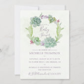 Invitation Watercolor Desert Cactus Baby shower Succulent (Devant)