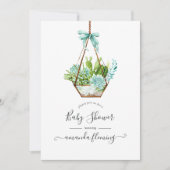 Invitation Watercolor Desert Cactus Baby shower Succulent (Devant)