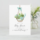 Invitation Watercolor Desert Cactus Baby shower Succulent (Debout devant)