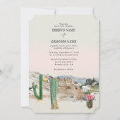 Invitation Watercolor Desert Cactus Boho Wedding (Devant)