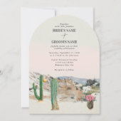 Invitation Watercolor Desert Cactus Boho Wedding (Devant)
