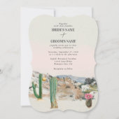 Invitation Watercolor Desert Cactus Boho Wedding (Devant)
