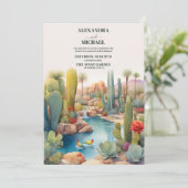 Invitation Watercolor Desert Cactus Mariage Paysage (Debout devant)