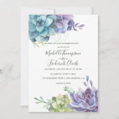 Invitation Watercolor Desert Cactus Succulents Fiançailles (Devant)