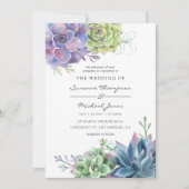Invitation Watercolor Desert Cactus Succulents Mariage (Devant)