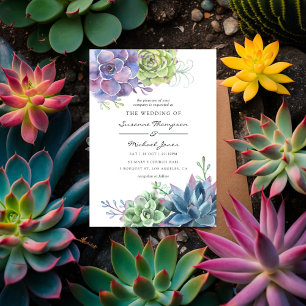 Invitation Watercolor Desert Cactus Succulents Mariage
