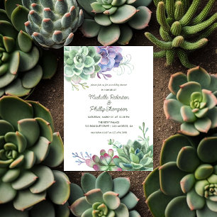 Invitation Watercolor Desert Cactus Succulents Wedding shower