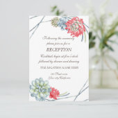 Invitation Watercolor Desert Red Succulents Mariage (Debout devant)