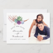 Invitation Watercolor Desert Succulents Mariage Enregistrer l (Devant)