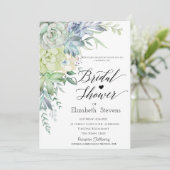 Invitation Watercolor Desert Succulents Script Fête des marié (Debout devant)