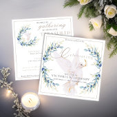 Invitation Watercolor Dove & Olive Branch Fête de la vie