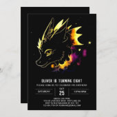 Invitation Watercolor Dragon Custom Anniversaire (Devant / Derrière)