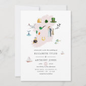 Invitation Watercolor Dublin Irlande Destination Wedding (Devant)
