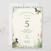Invitation Watercolor Duck Teal, Yellow First Birthday Party (Devant)