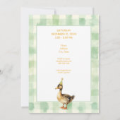 Invitation Watercolor Duck Teal, Yellow First Birthday Party (Dos)