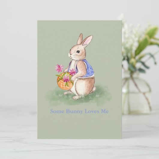 Invitation Watercolor Easter Bunny (Debout devant)