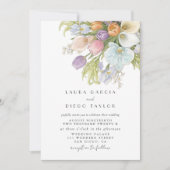 Invitation Watercolor Elegant Floral Pastel Wedding (Devant)