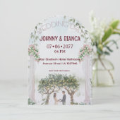 Invitation Watercolor Elegant Garden Wedding (Debout devant)