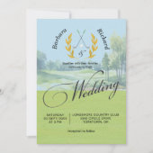 Invitation Watercolor Elegant Golf Wedding w/Details  (Devant)