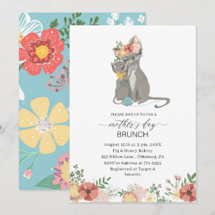 Invitation Watercolor Elegant Mother est brunch de la Fête Ba
