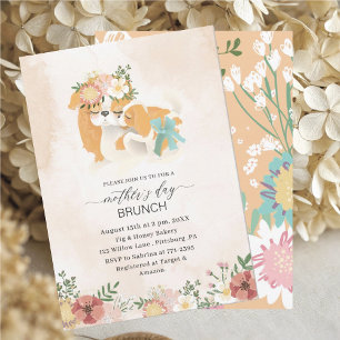Invitation Watercolor Elegant Mother est brunch de la Fête Ba