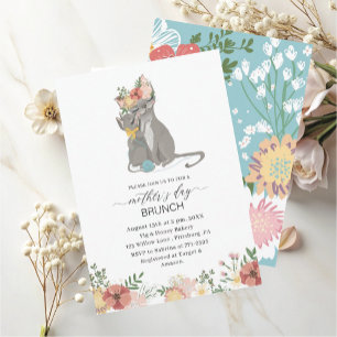 Invitation Watercolor Elegant Mother est brunch de la Fête Ba