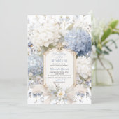 Invitation Watercolor Elegant  Something Blue Bridal Shower (Debout devant)
