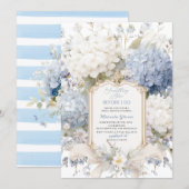 Invitation Watercolor Elegant  Something Blue Bridal Shower (Devant / Derrière)