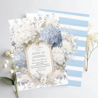 Invitation Watercolor Elegant  Something Blue Bridal Shower