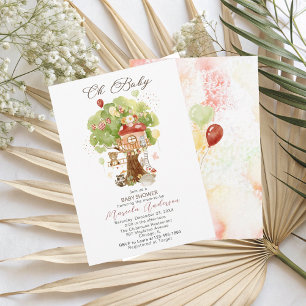 Invitation Watercolor Elegant Woodland Party Baby shower