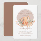 Invitation Watercolor Elephant Boho Safari Baby Shower (Devant / Derrière)
