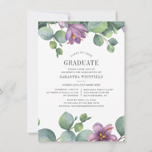 Invitation Watercolor Eucalyptus 2025 Graduation Party