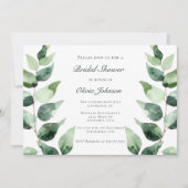 Invitation Watercolor Eucalyptus Bridal Shower | White (Devant)