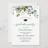 Invitation Watercolor Eucalyptus Fête de graduation (Devant)