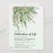 Invitation Watercolor Eucalyptus Funérailles Célébration de l (Devant)