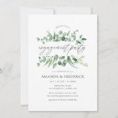 Invitation Watercolor Eucalyptus Green Engagement Party (Devant)