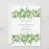Invitation Watercolor Eucalyptus Green Engagement Party (Devant)