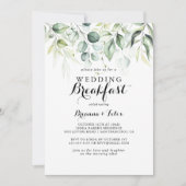 Invitation Watercolor Eucalyptus Greenery Wedding Breakfast (Devant)