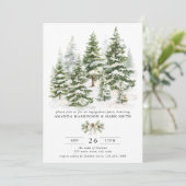 Invitation Watercolor Evergreen Winter Engagement Party (Debout devant)