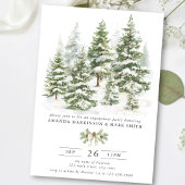 Invitation Watercolor Evergreen Winter Engagement Party