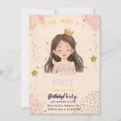 Invitation Watercolor Fairy Princess Custom Photo Birthday (Devant)